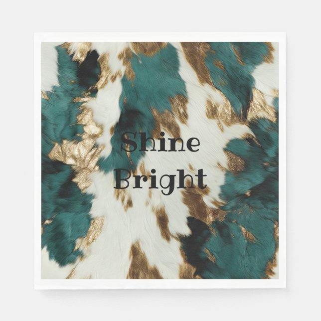 Western Emerald Guld White Cowhide Pappersservett (Framsidan)