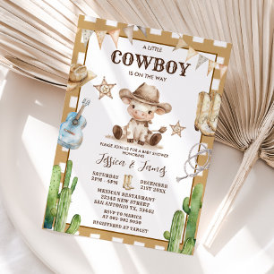 Western En liten Cowboy är på Way Baby dusch Inbjudningar