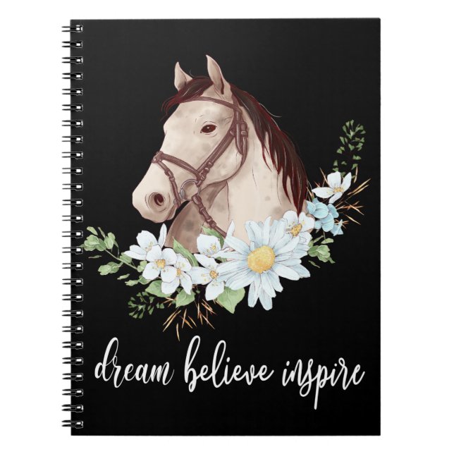 Western Equestrian Gift Motivational Dreams Horse Anteckningsbok (Framsidan)