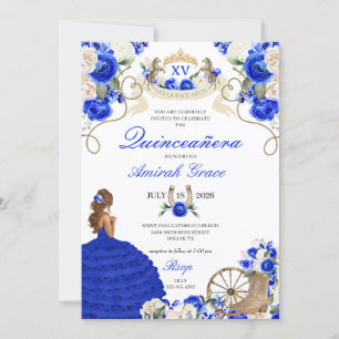 Western Fairytale Royal Blue Cowgirl Quinceañera Inbjudningar
