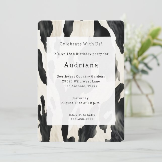 Western Farm Animal Cow Inbjudningar (Stående Fram)