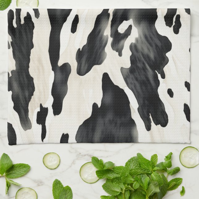 Western Farm Animal Cow Kökshandduk (Vikta)