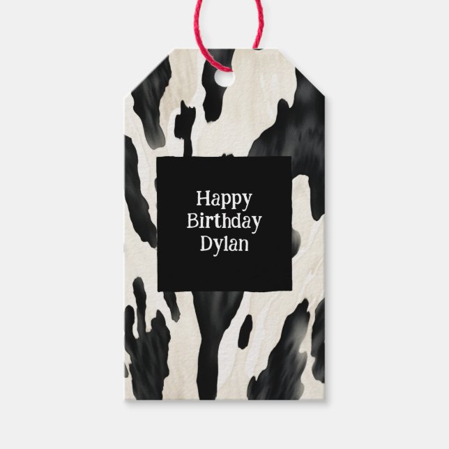 Western Farm Animal Cow Presentetikett (Framsidan)