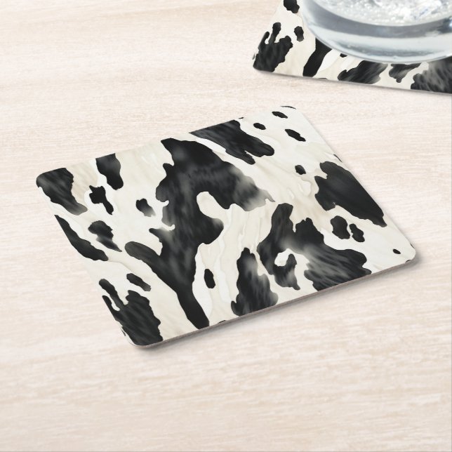 Western Farm Animal Cow Underlägg Papper Kvadrat (Vinklad)