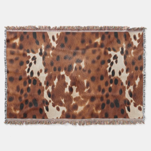 Western Farm Brown Cream Cowhide Filt (Framsidan)