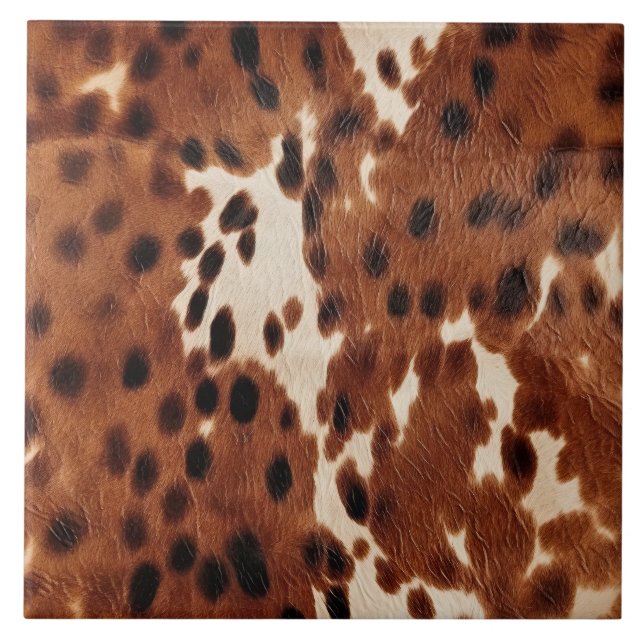 Western Farm Brown Cream Cowhide Kakelplatta (Framsidan)