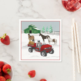 Western Farm Horse Ranch Red ATV Hund och Barn Pappersservett