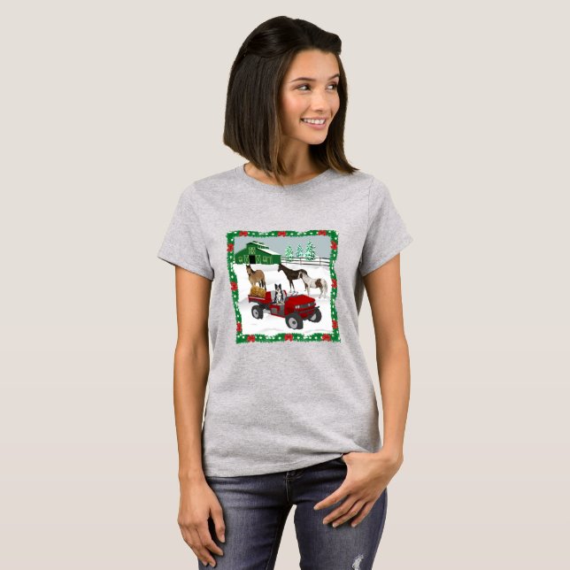 Western Farm Horse Ranch Red ATV Hund och Barn T Shirt (Hel framsida)