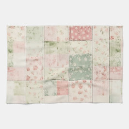 Western Farm Mint Pink Floral Quilt Patterns Kökshandduk