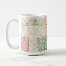 Western Farm Mint Rosa Blommiga Quiltmönster Kaffemugg