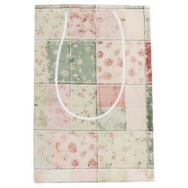 Western Farm Mint Rosa Blommigt Quilt Mönster