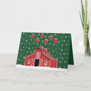 Western Farm Ranch Red Barn Helgdag Kort