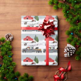 Western Farm Ranch Santa Cattle and Hund Presentpapper