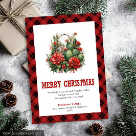 Western Farmhouse Buffalo Holiday Greeting Julkort