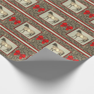 Western Faux bearbetad lädertryck och häst Presentpapper