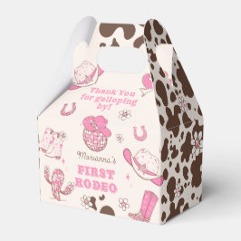 Western First Rodeo Cowgirl rosa Födelsedagsfest Presentaskar