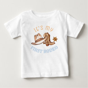 Western First Rodeo Födelsedagsfest Pappers Tallri T Shirt
