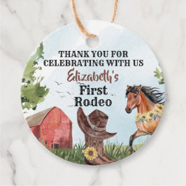 Western First Rodeo Horse Barn 1st Birthday Party Gåvor Etiketter