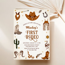Western First Rodeo Vilda western Cowboy Birthday