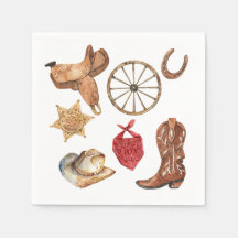 Western First Rodeo Vilda western Cowboy Napkin