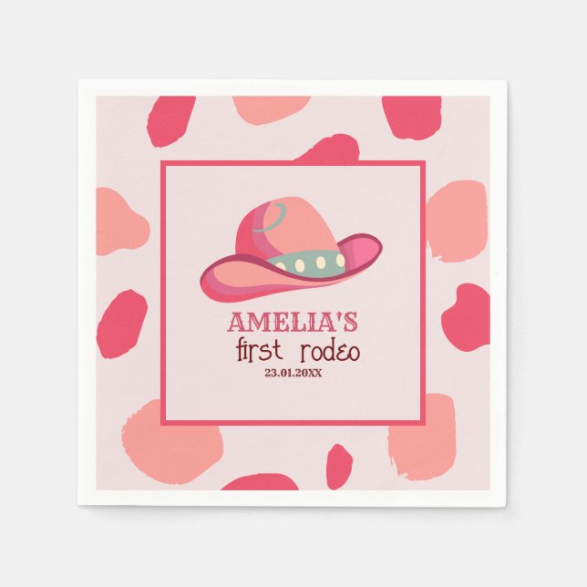 Western First Rodeo Vilda western Cowgirl 1st Birt Pappersservett (Framsidan)