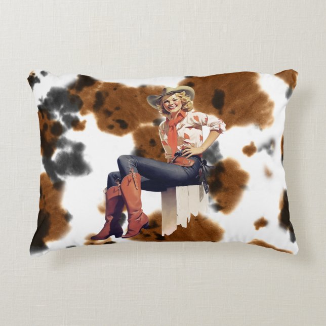 Western flicka - Rustik Western Prydnadskudde (Framsidan)