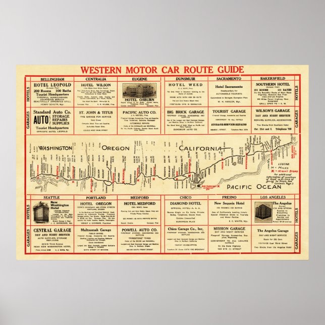 Western flygvägshandbok för motorfordonPanoramic K Poster (Framsidan)