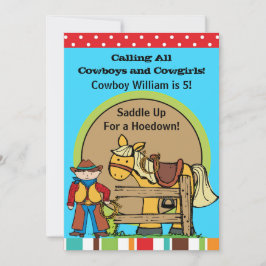 Western födelsedag för beställnings- CowboyHoedown Inbjudningar