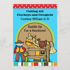 Western födelsedag för beställnings- CowboyHoedown Inbjudningar