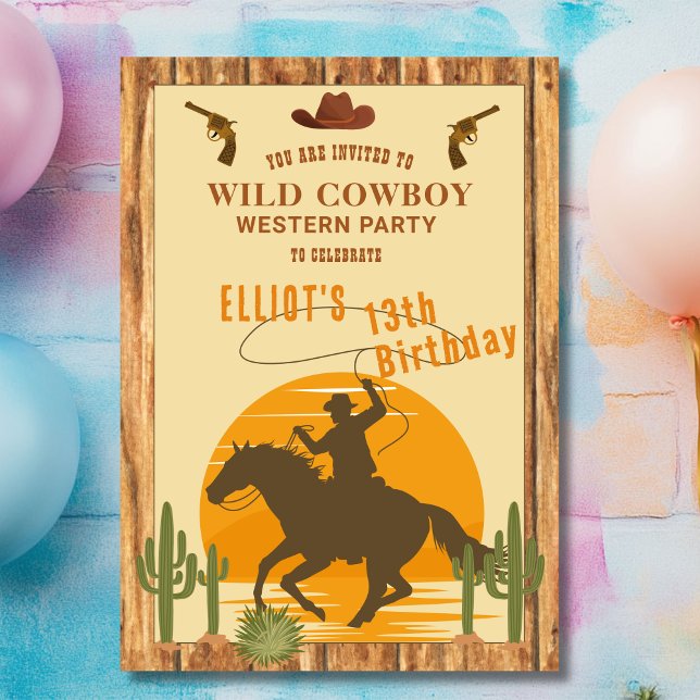 western födelsedag för vild cowboy inbjudningar (Skapare uppladdad)