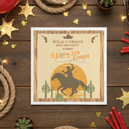 western födelsedag för vild cowboy pappersservett