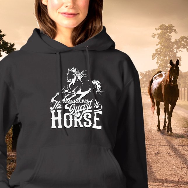 Western för amerikansk kvartershäst t shirt (American quarter horse Cowgirl wild west western Hoodie)
