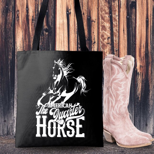 Western för amerikansk kvartershäst tygkasse (American quarter horse Cowgirl wild west western Tote Bag)