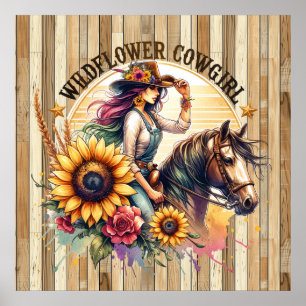 Western för Cute Wilcocowgirl Poster