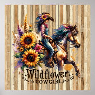 Western för Cute Wilcocowgirl Poster