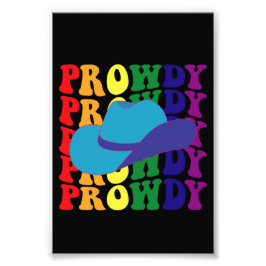 Western för Prowdy Rodeo Howdy Cowboy Cowgirl LGBT Fototryck