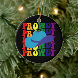 Western för Prowdy Rodeo Howdy Cowboy Cowgirl LGBT Julgransprydnad Keramik
