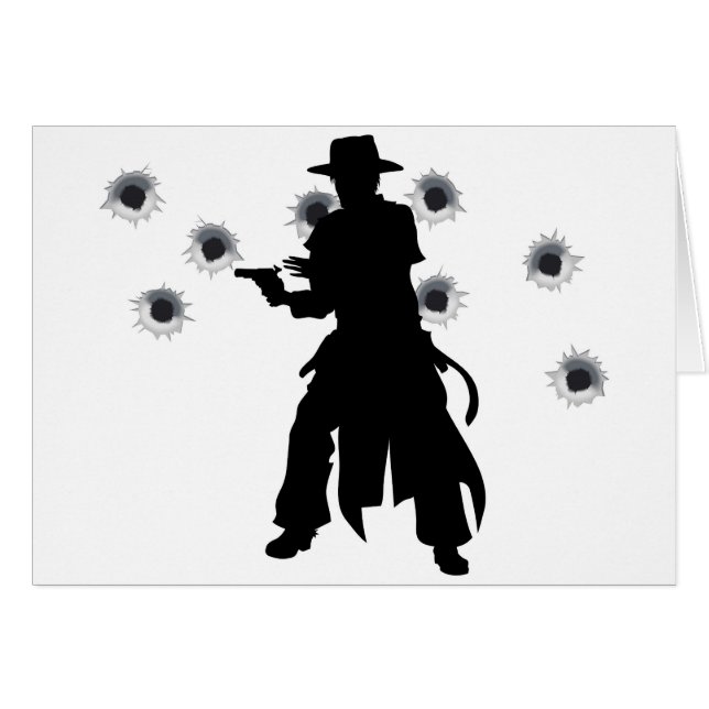 Western for-ut för vapenslinger hälsningskort (Framsidan Horizontal)