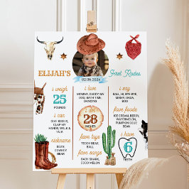 Western första Rodeo Cowboyens födelsedagsmilstolp Poster