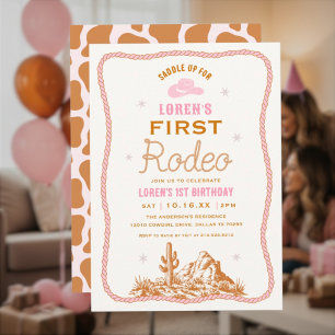 Western Första Rodeo Cowgirl 1-årsdag Inbjudningar