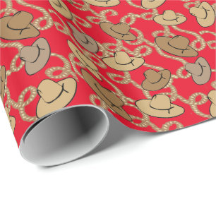 Western gåva som slår in Cowboyhattar och rep Presentpapper