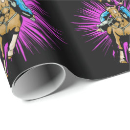 Western gåva som slår in den pappra cowgirlen på presentpapper