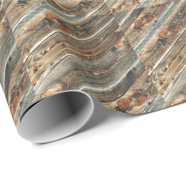 Western gåva som slår in pappert ladugårdträ presentpapper (Rullad Hörn)