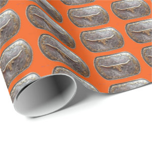 Western Gift Wrapping Papper Longhorn Bälte Buckle Presentpapper