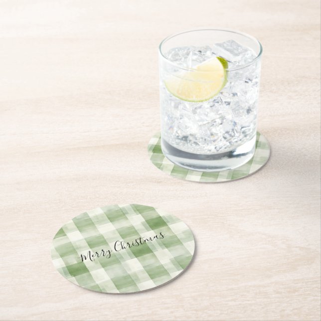 Western Grönt Cream Play Rand jul Underlägg Papper Rund (Insitu)