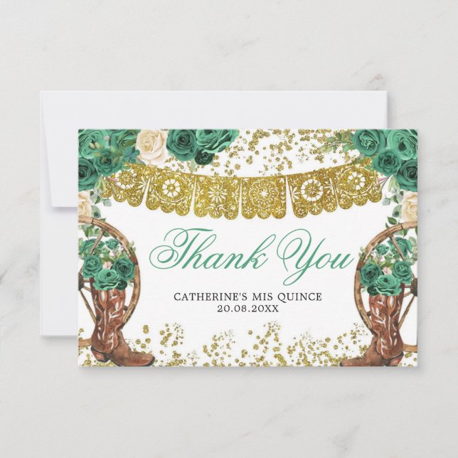 Western Grönt Jägare Charra - tackkort Tack Kort (Framsida)