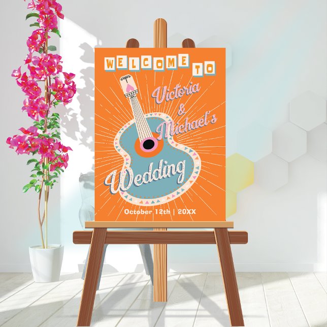 Western Guitar Välkomstskylt med feta färgämnen Poster (Skapare uppladdad)