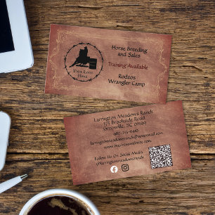 Western hakstam - Ranch din Logotyp QR-kod Visitkort