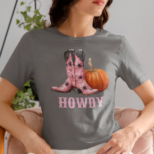 Western Halloween Cowboy Stövlar Howdy T Shirt