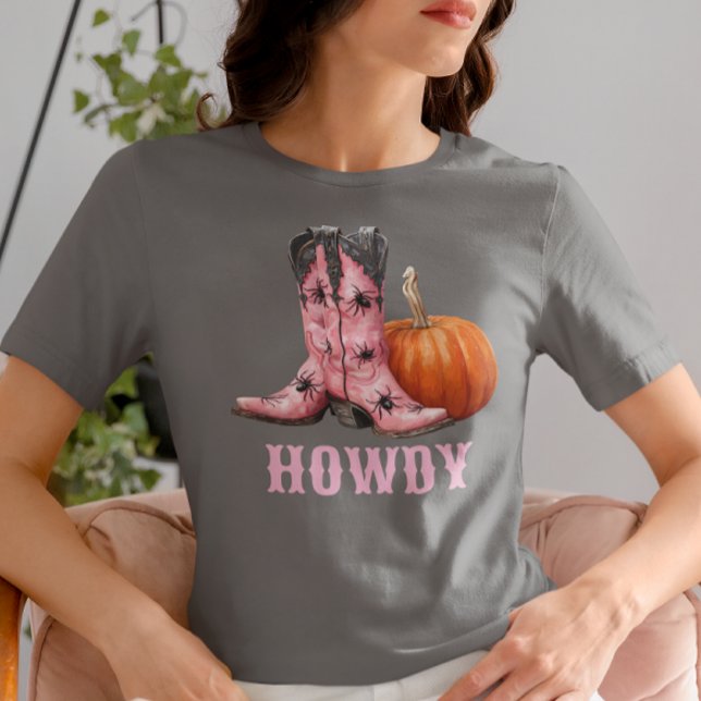 Western Halloween CowboyBoots Howdy T Shirt (Skapare uppladdad)